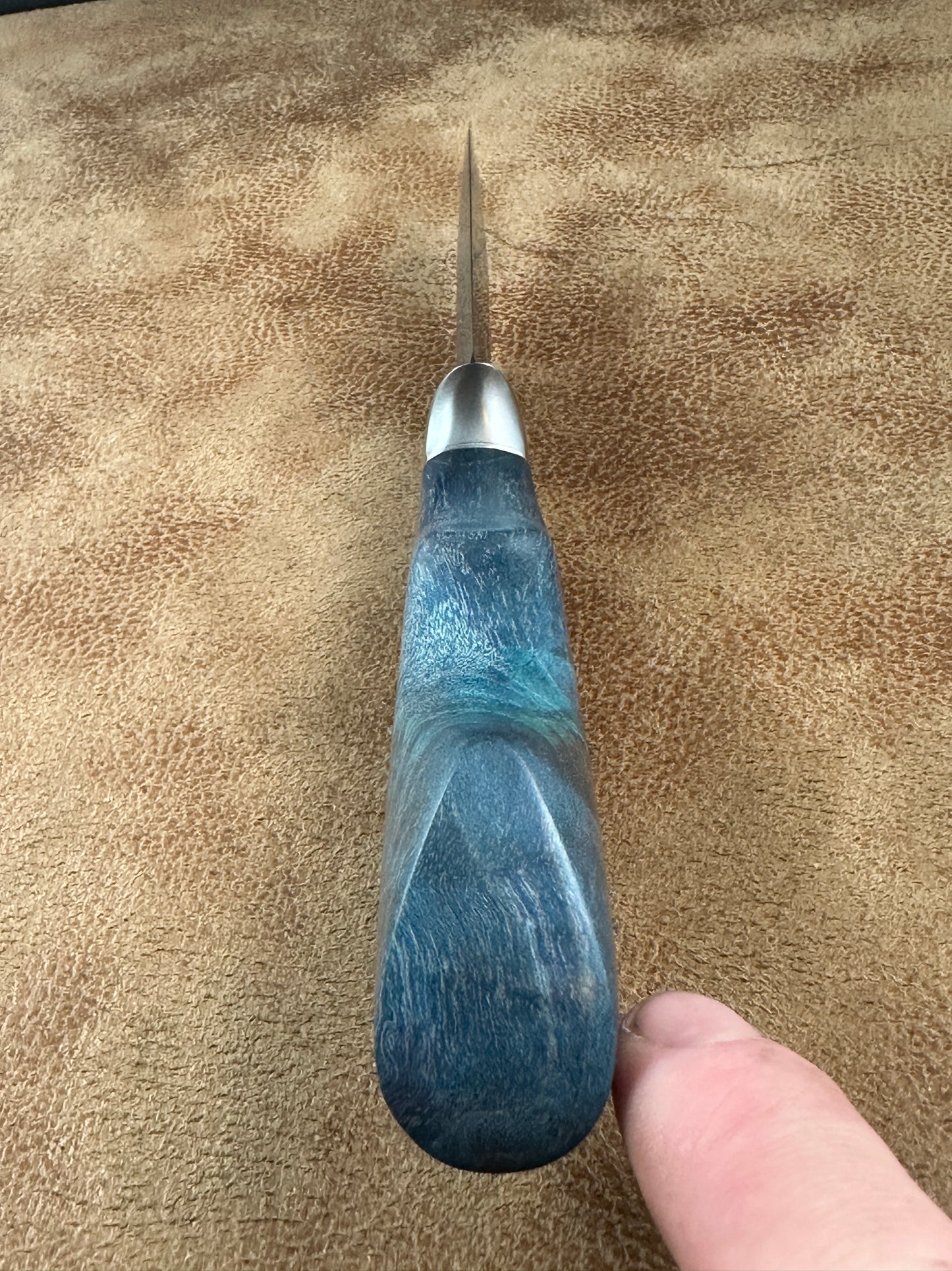 Custom Beagle V3 Knife – Blue Maple & 1080 Steel | Doberman Forge