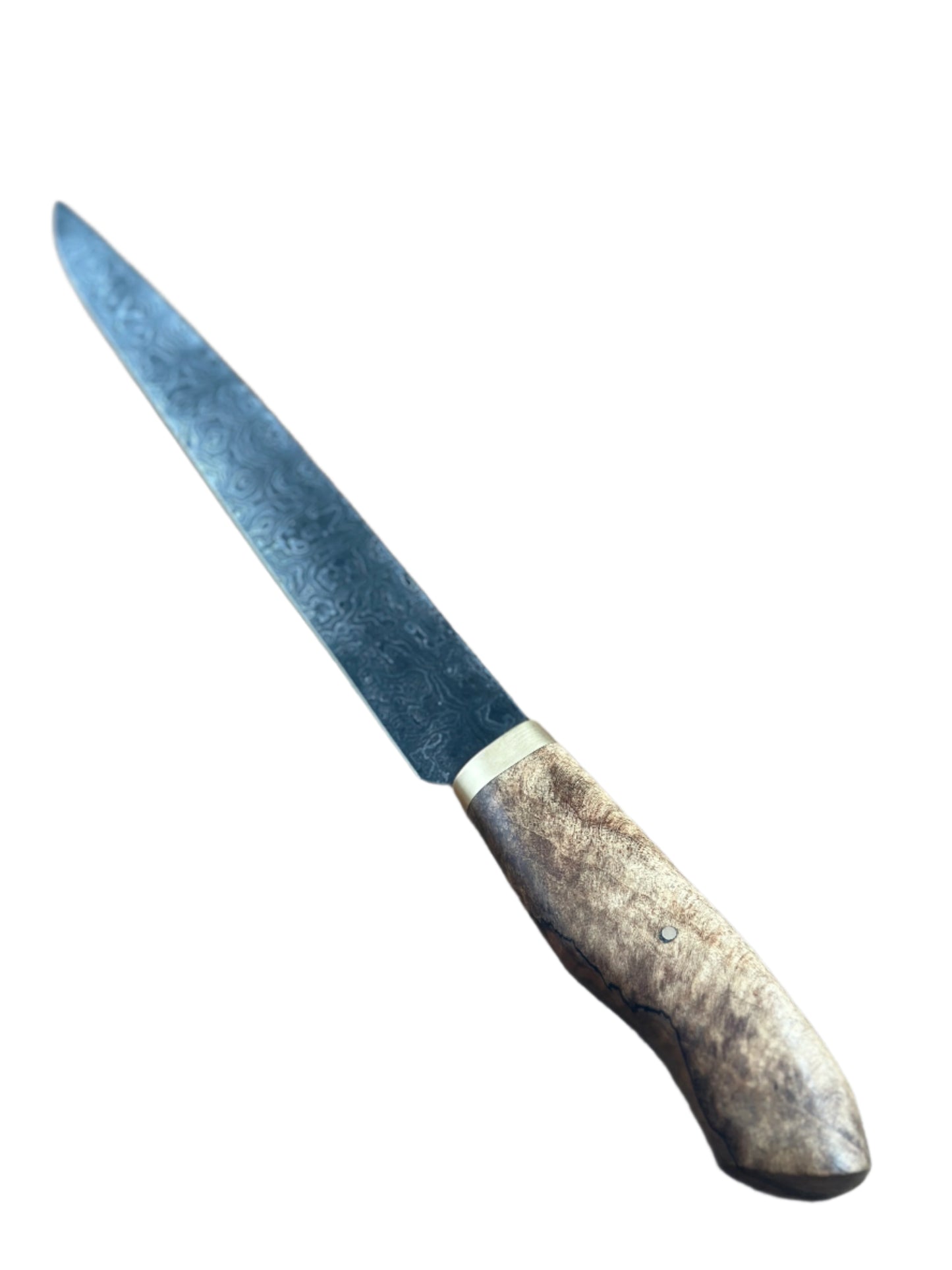 9.75" Damascus Slicer - Natural burl