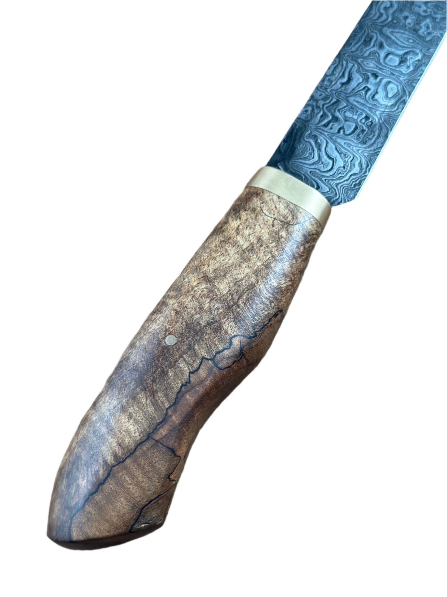 9.75" Damascus Slicer - Natural burl