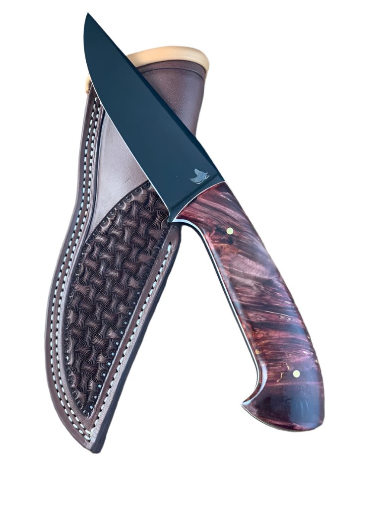 Parkerized Custom Pitbull with tooled leather sheath