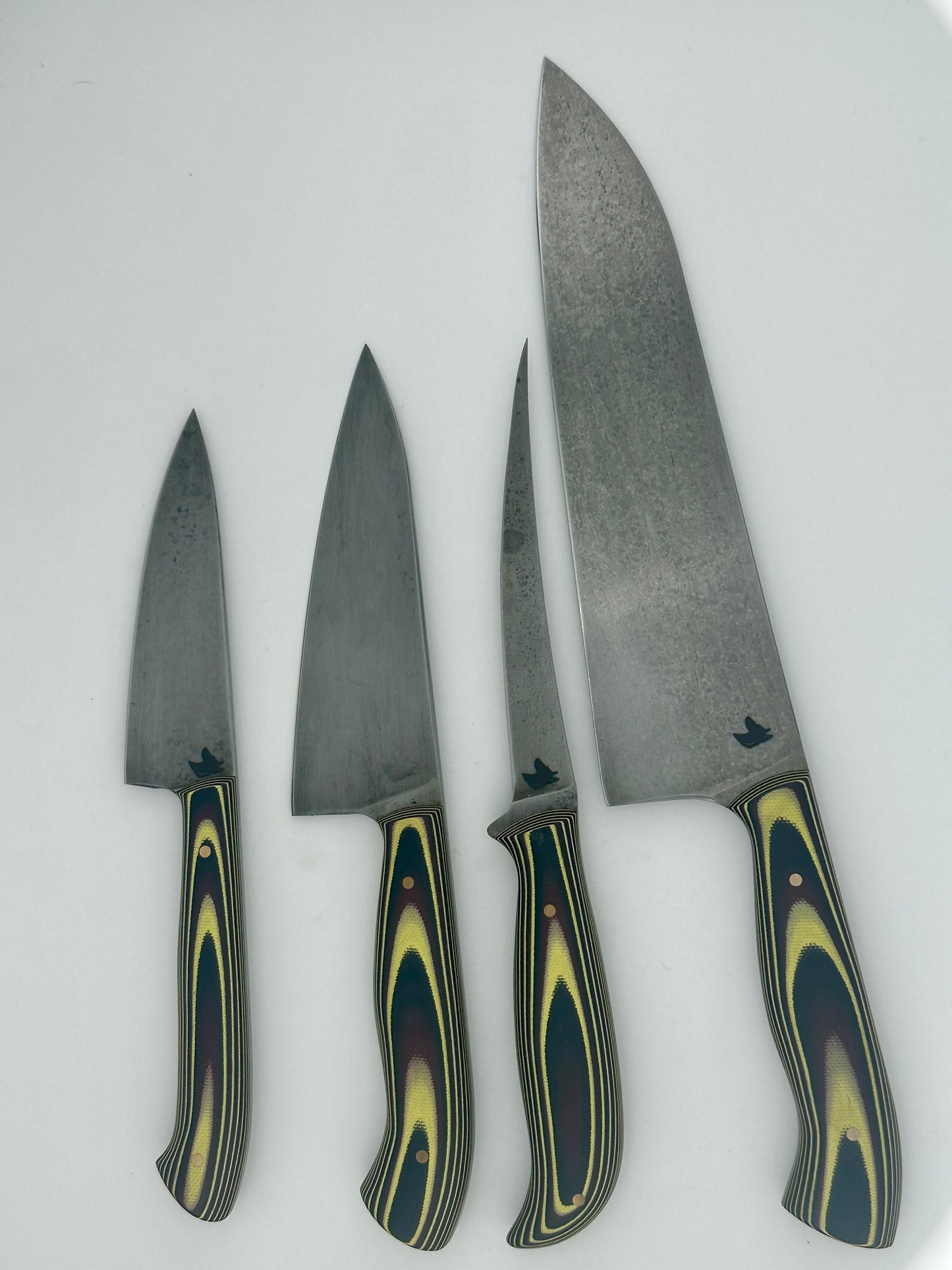 4-Piece Chef Knife Set – 80CrV2 High Carbon Steel | Gyuto, Mini Chef, Petty & Fillet