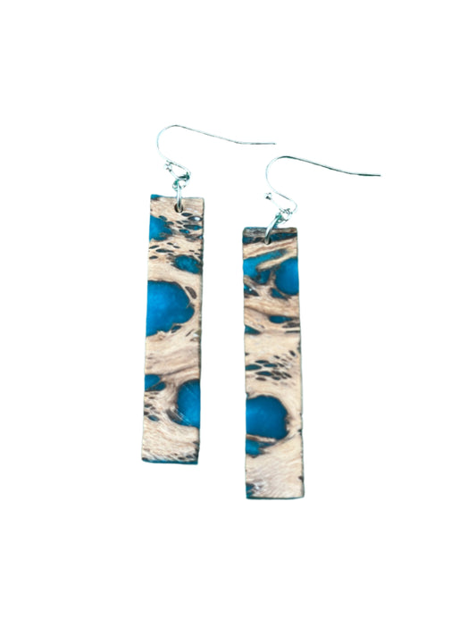 Wood Dangle Earrings - Cholla Cactus