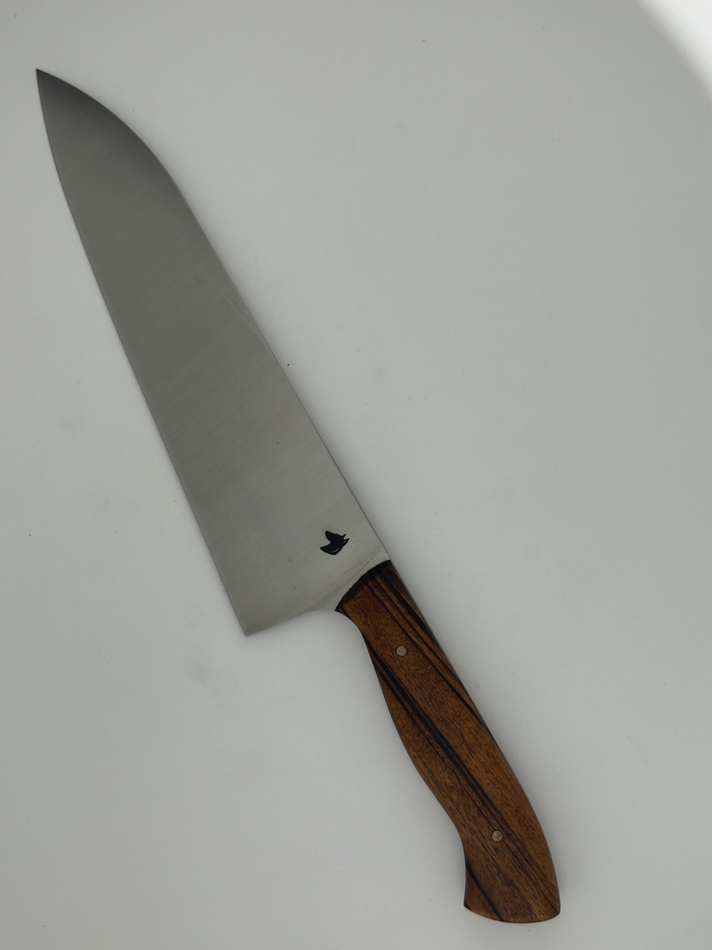 Tall Gyuto 8” – 80CrV2 Mono Steel Chef Knife | Doberman Forge Tigerwood