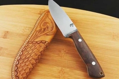 Drop-point-hunting-knife-tooled-leather