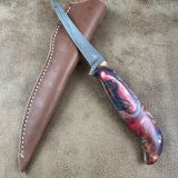 Swirl 5″ Filet knife med flex w/ leather sheath