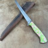 Funky Perfect model Filet knife – med-Stiff flex w/ leather sheath